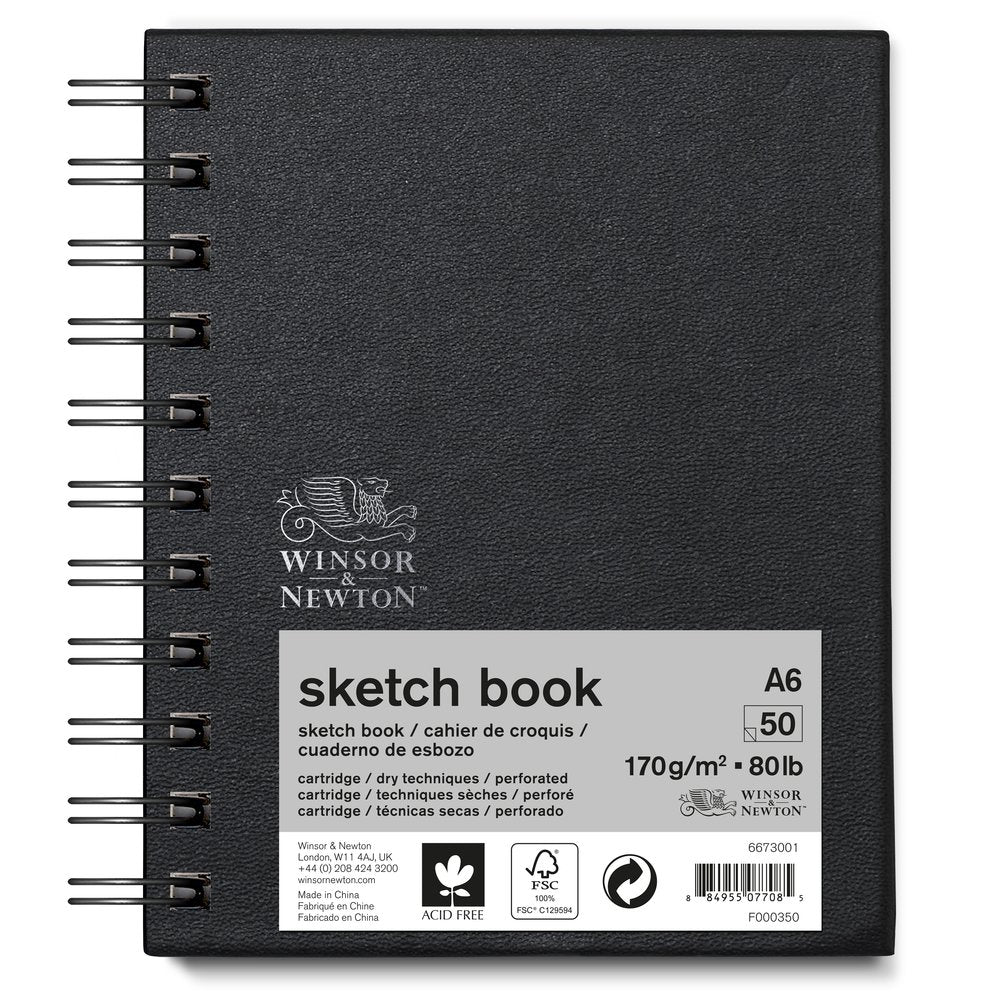 A6 Winsor & Newton Spiral Sketchbook 170gsm 50p