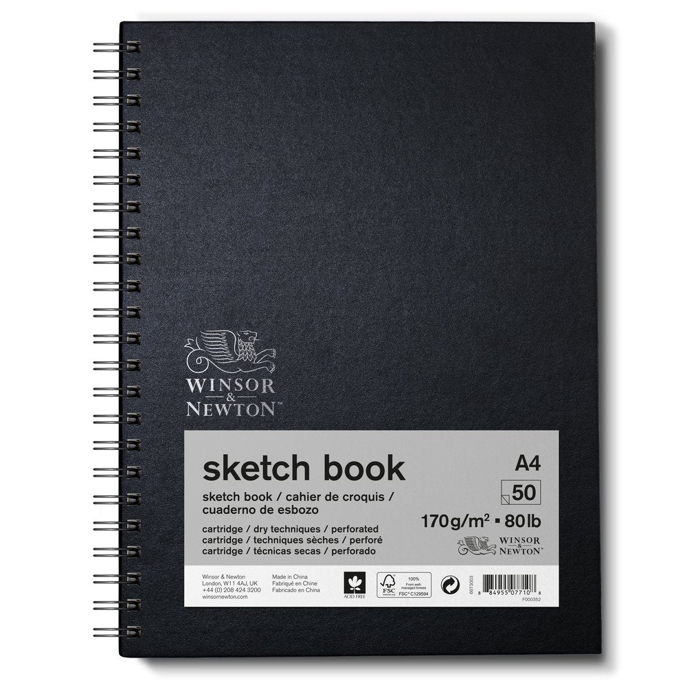 A4 Winsor & Newton Spiral Sketchbook 170gsm 50p