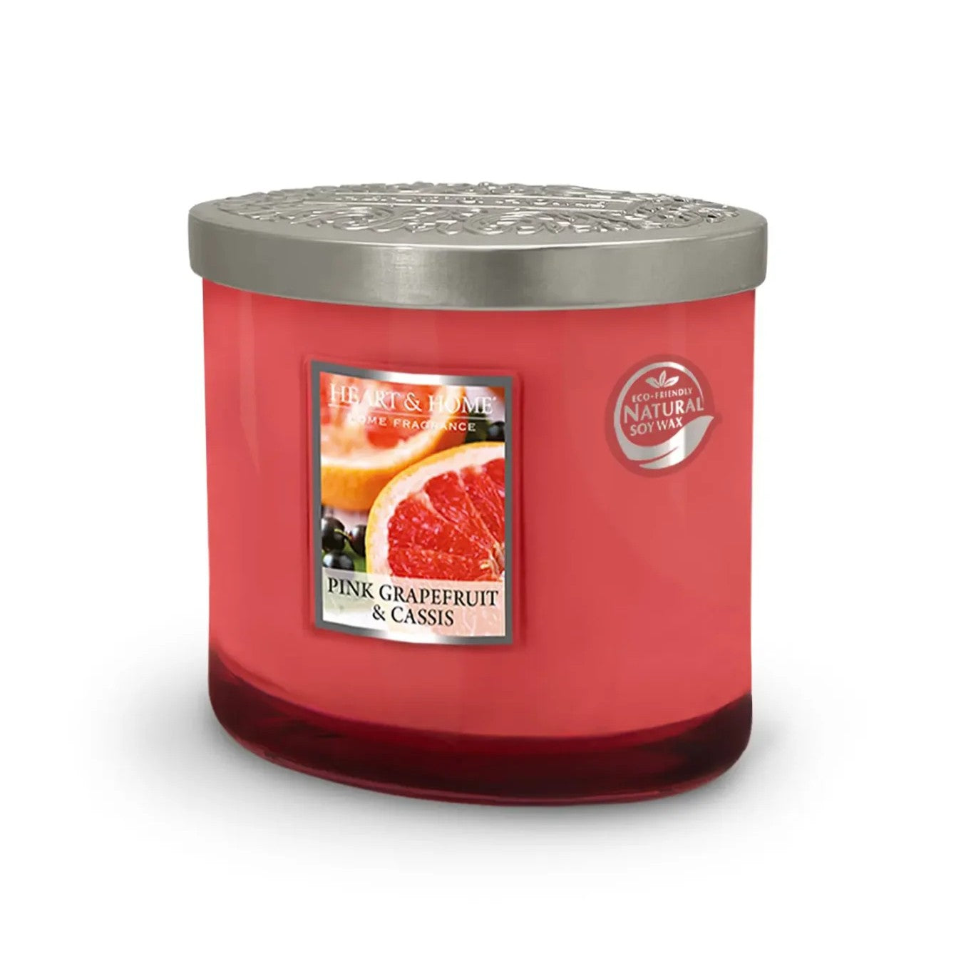 H&H Twin Wick Ellipse Candle 220g - Pink Grapefruit & Cassis