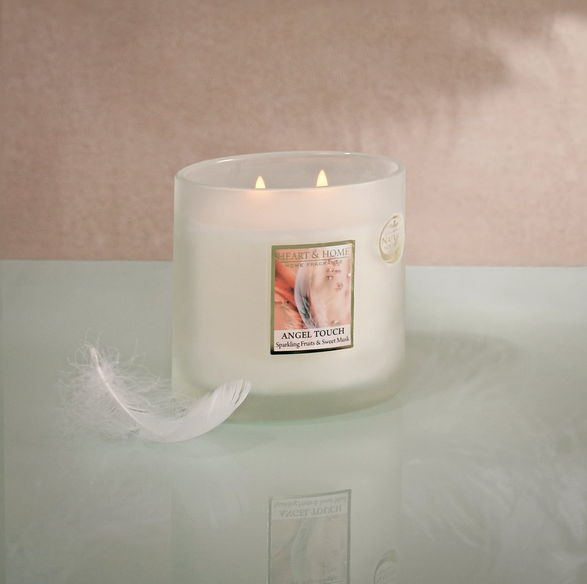 H&H Two Wick Ellipse Wick Candle 220g - Angel Touch