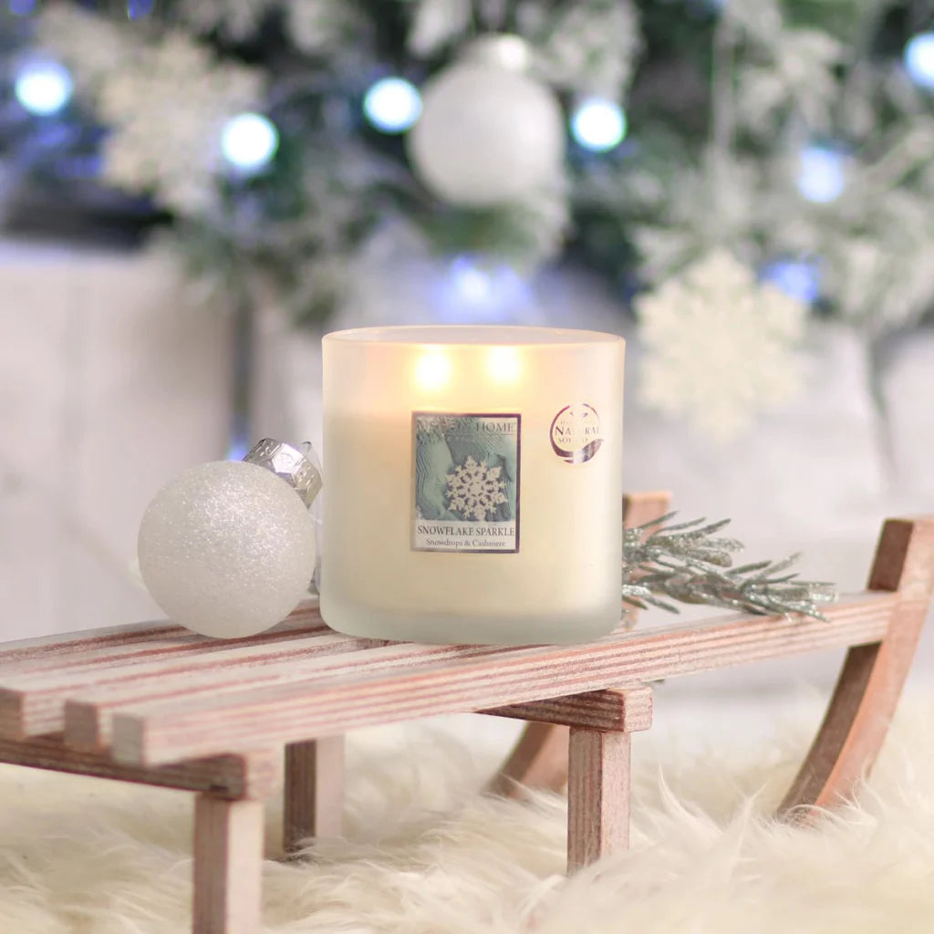 H&H Twin Wick Candle 220g - Snowflake Sparkle