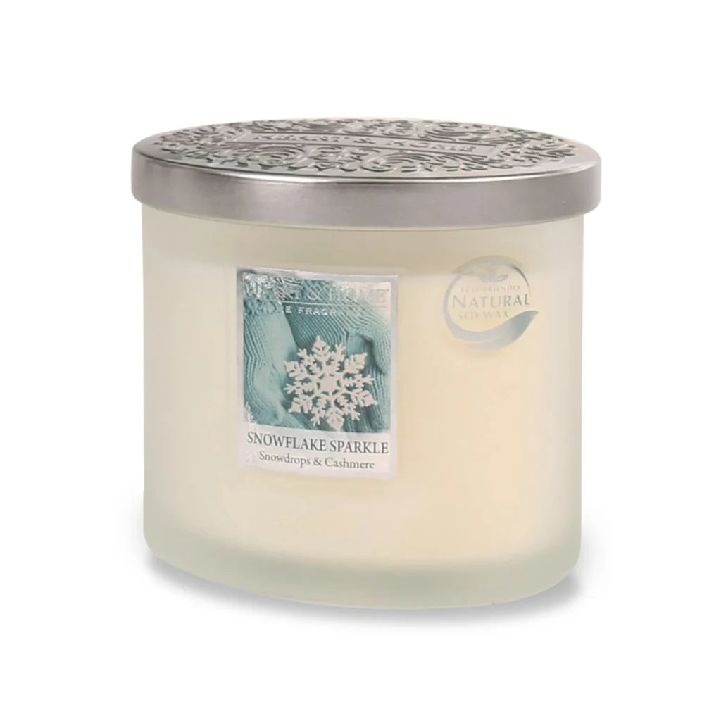 H&H Twin Wick Candle 220g - Snowflake Sparkle