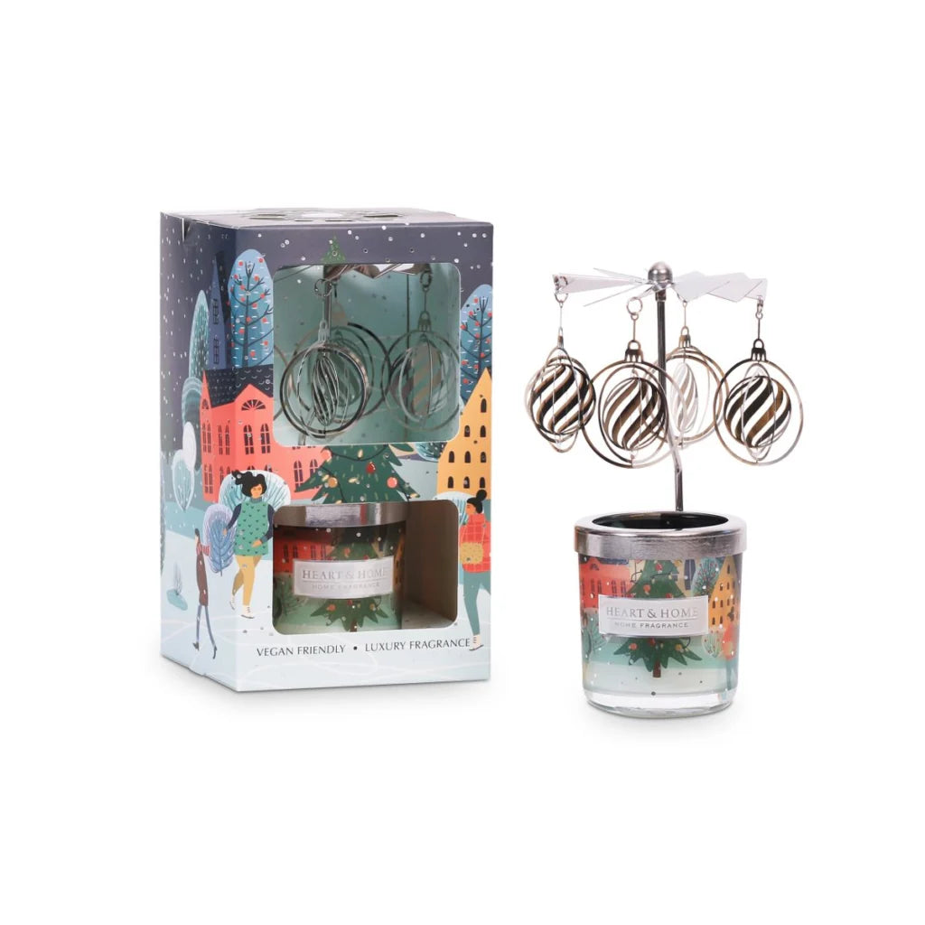 H&H Mini Candle 45g & Carousel - Baubles & Berries