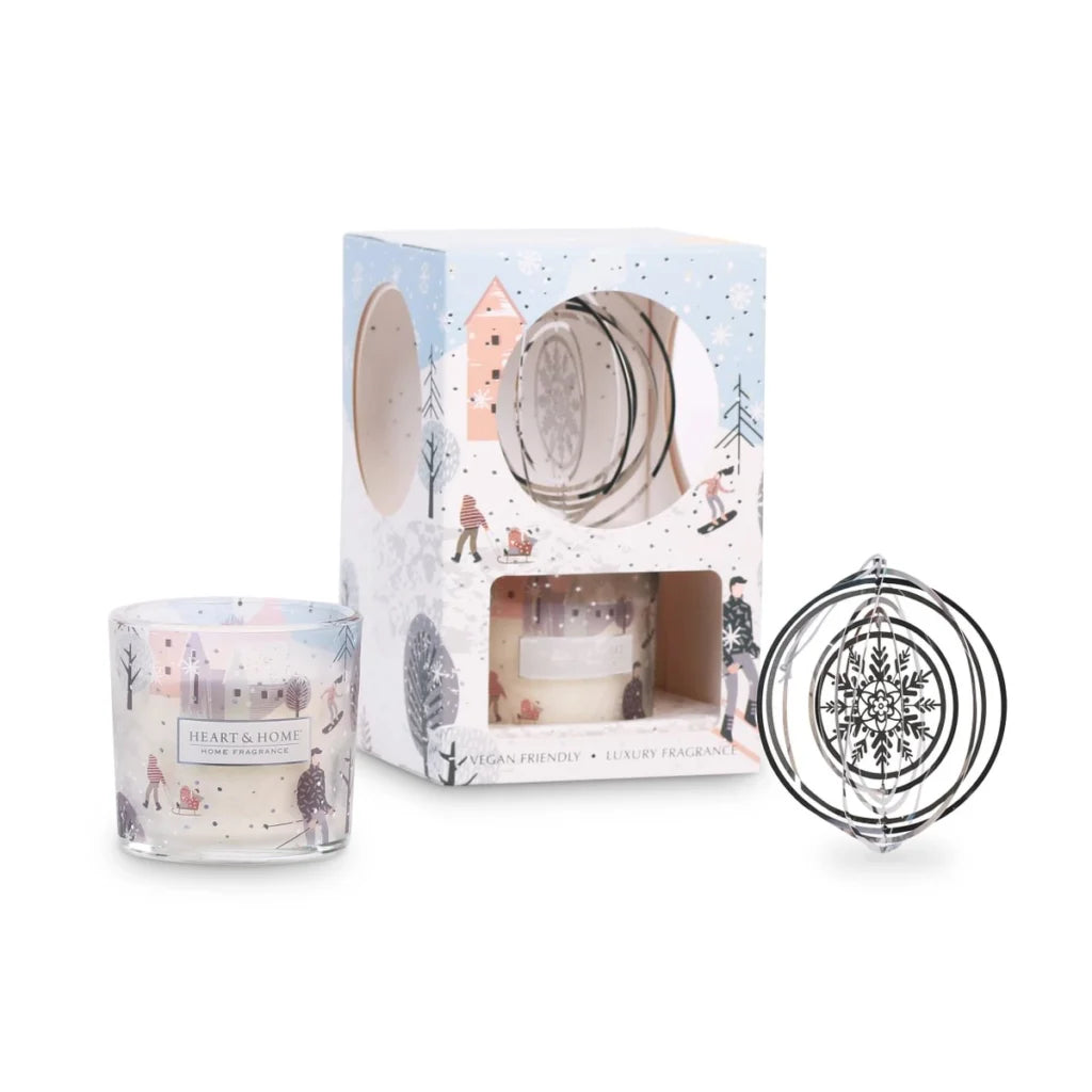 H&H Candle 90g & Tree Decoration - Snowflake Sparkle