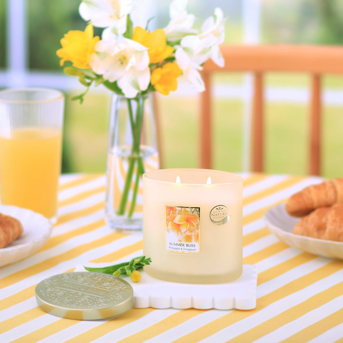 H&H Twin Wick Ellipse Candle 220g - Summer Bliss