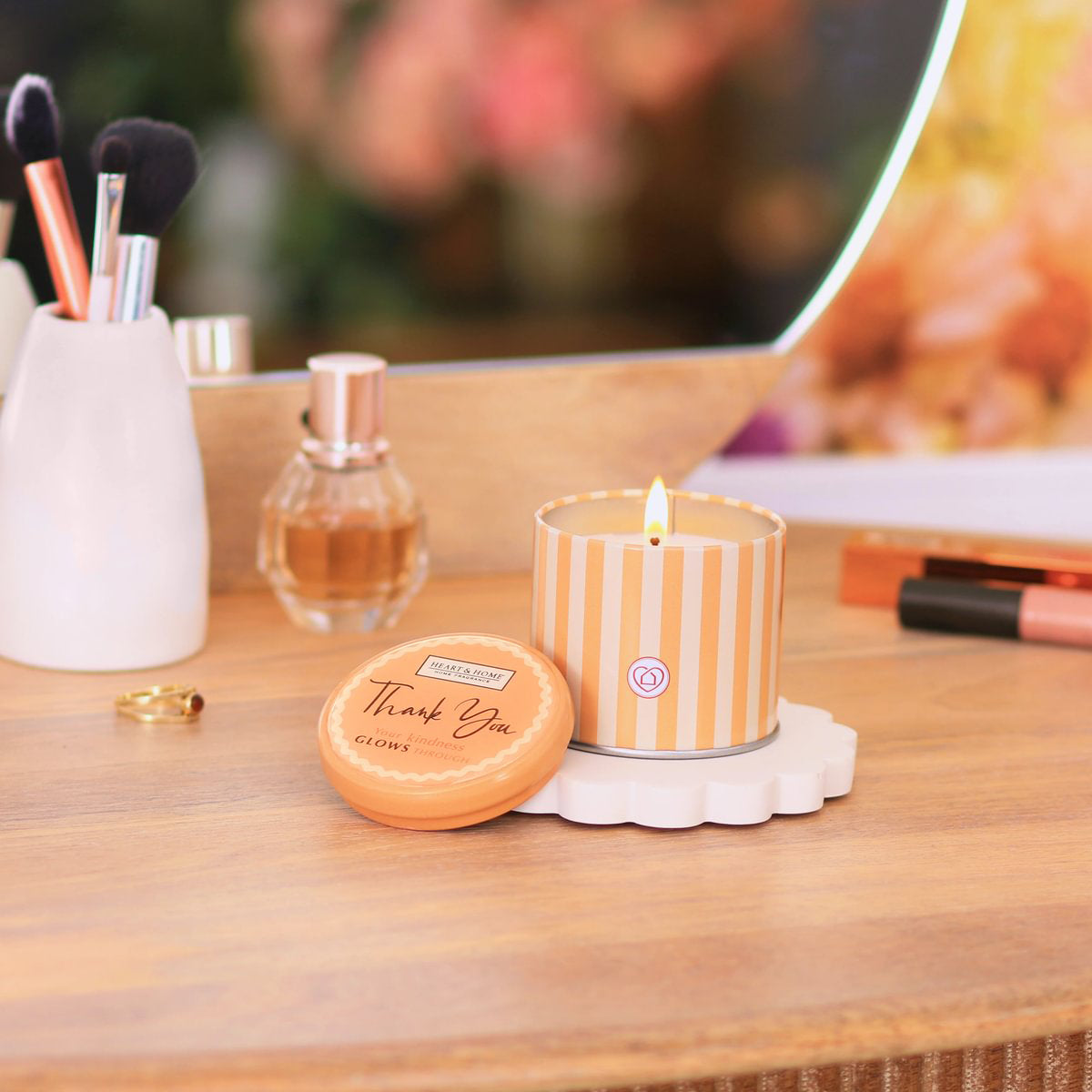 H&H Tin Candle 125g - Amber Sunset - Thank You