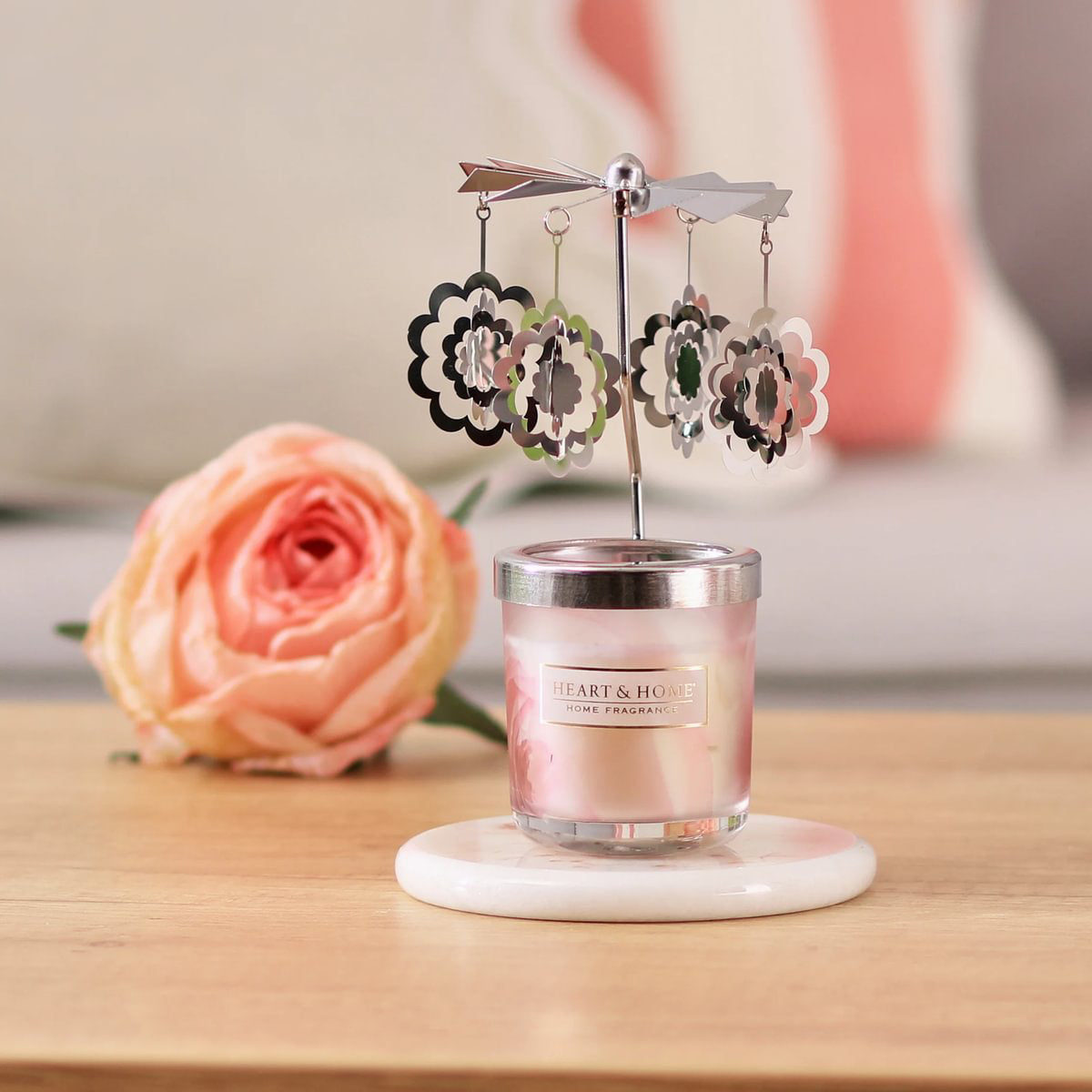 H&H Mini Candle & Carousel 45g - Loving Blooms