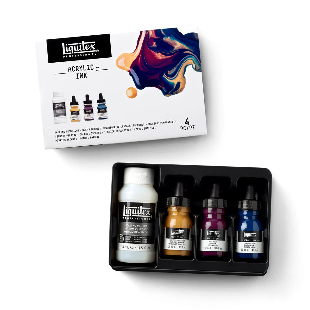 Liquitex Acrylic Ink Set Of 4pcs - Pouring Technique - Deep Colors