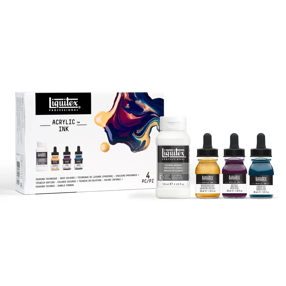 Liquitex Acrylic Ink Set Of 4pcs - Pouring Technique - Deep Colors