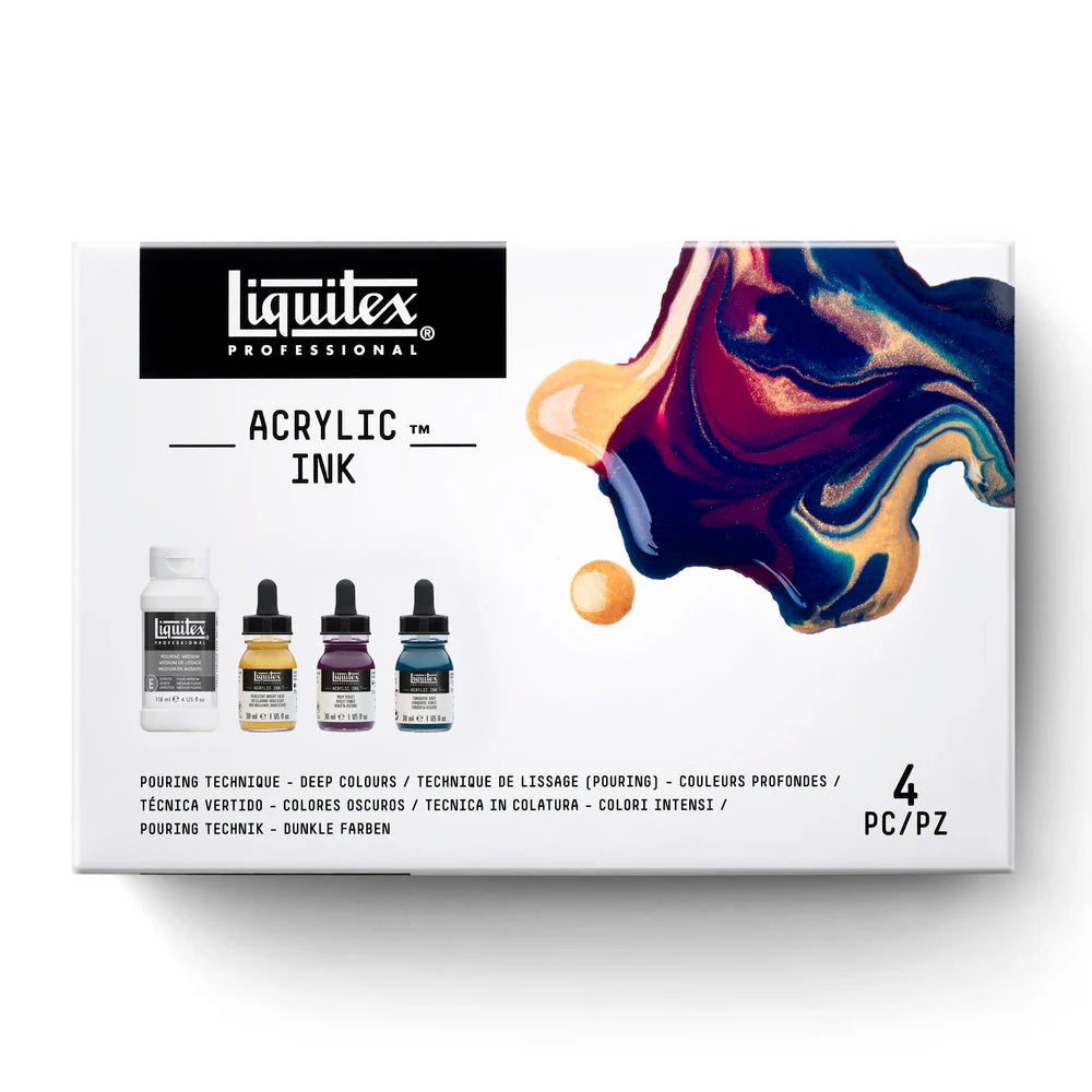 Liquitex Acrylic Ink Set Of 4pcs - Pouring Technique - Deep Colors