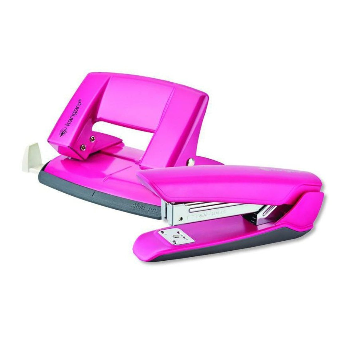 Kangaro Combo Set - Metal Stapler + 2 - Pink