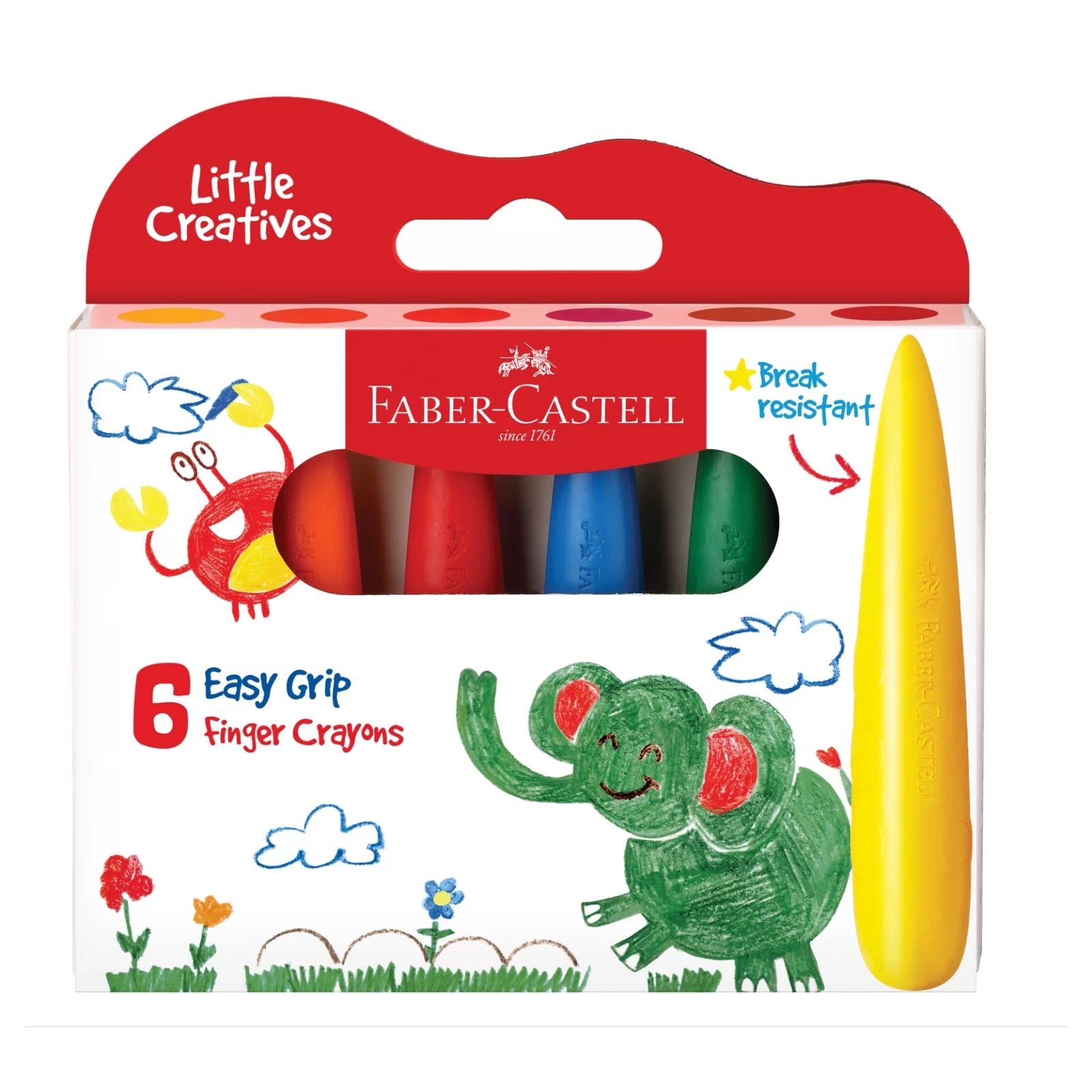 Faber-Castell - Easy Grip - Finger Crayons A Set Of 6pcs