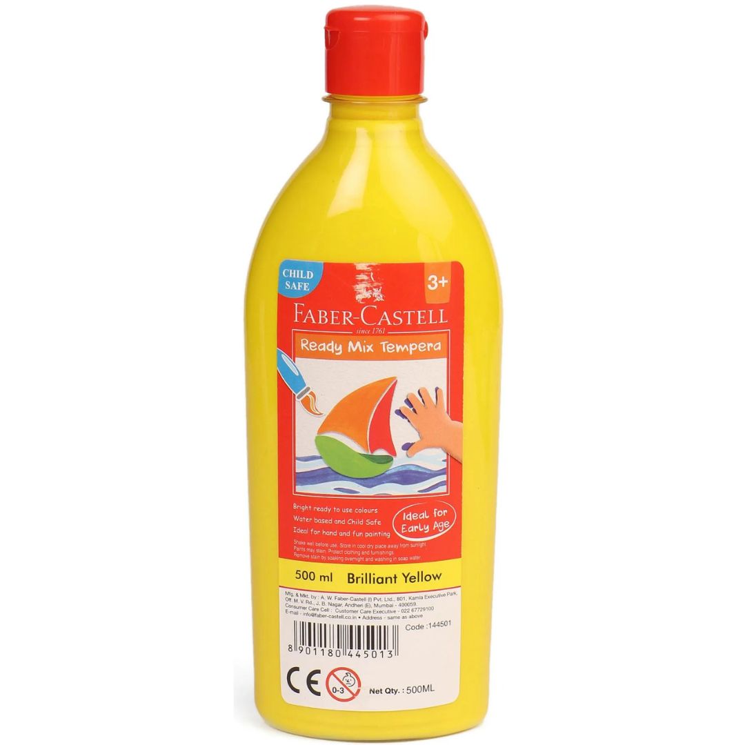 Faber-Castell Ready Mix Tempera 500ml (Child Safe) - Brilliant Yellow