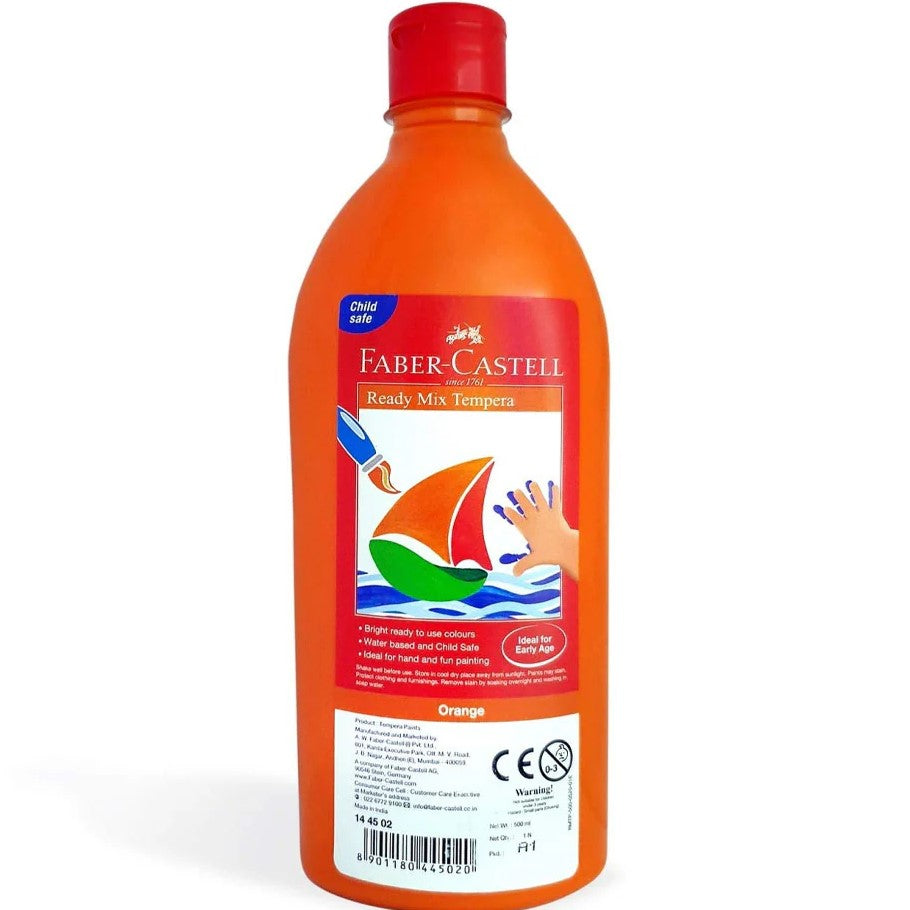 Faber-Castell Ready Mix Tempera 500ml (Child Safe) - Orange