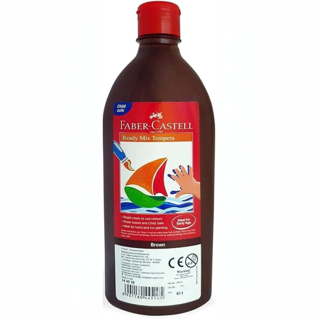 Faber-Castell Ready Mix Tempera 500ml (Child Safe) - Brown