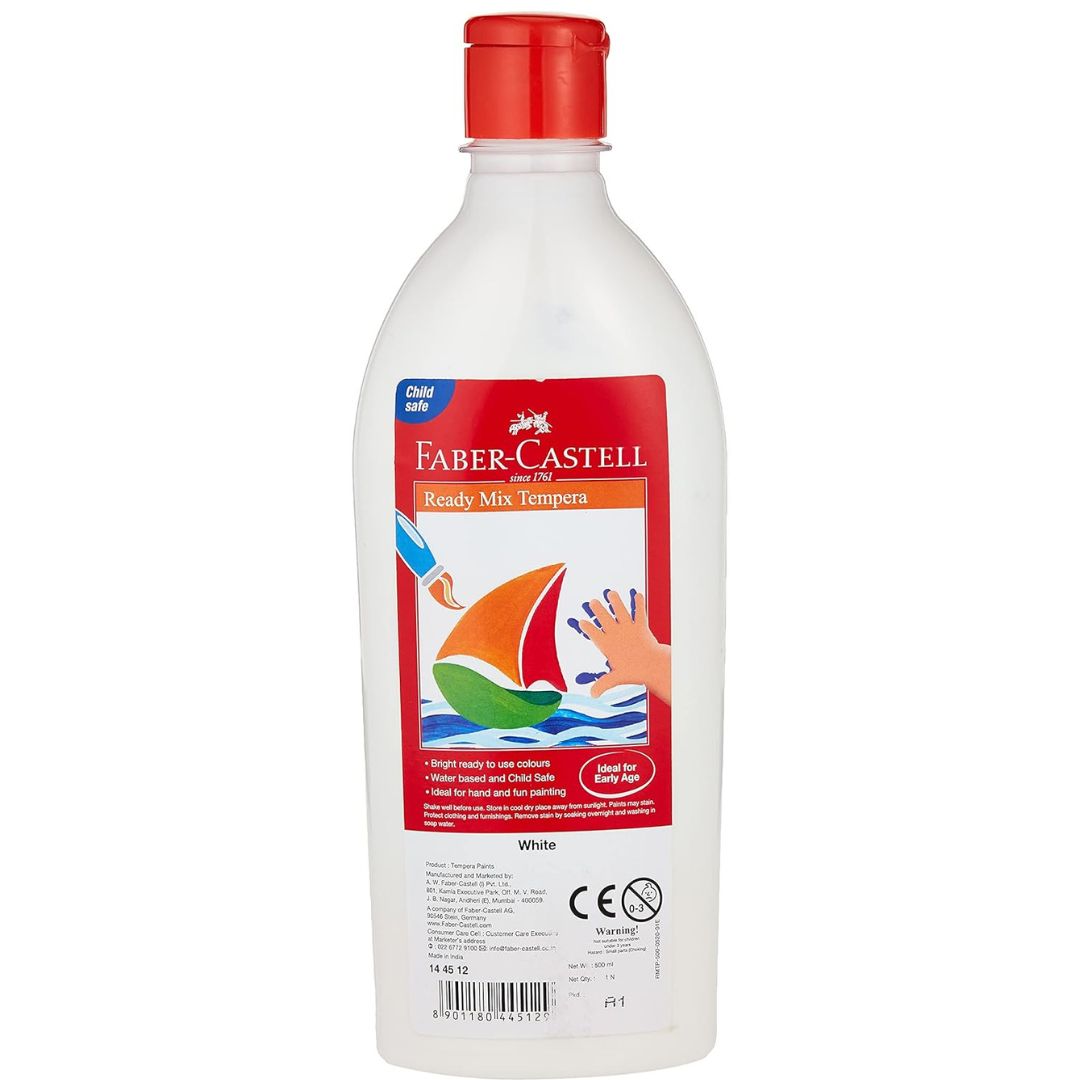 Faber-Castell Ready Mix Tempera 500ml (Child Safe) - White