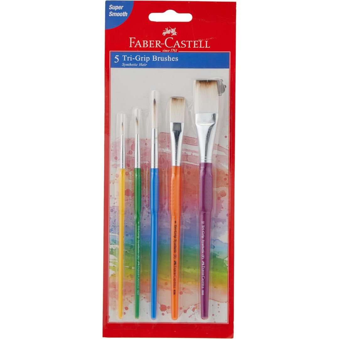 Faber-Castell Tri-Grip Brushes A Pack Of 5pcs
