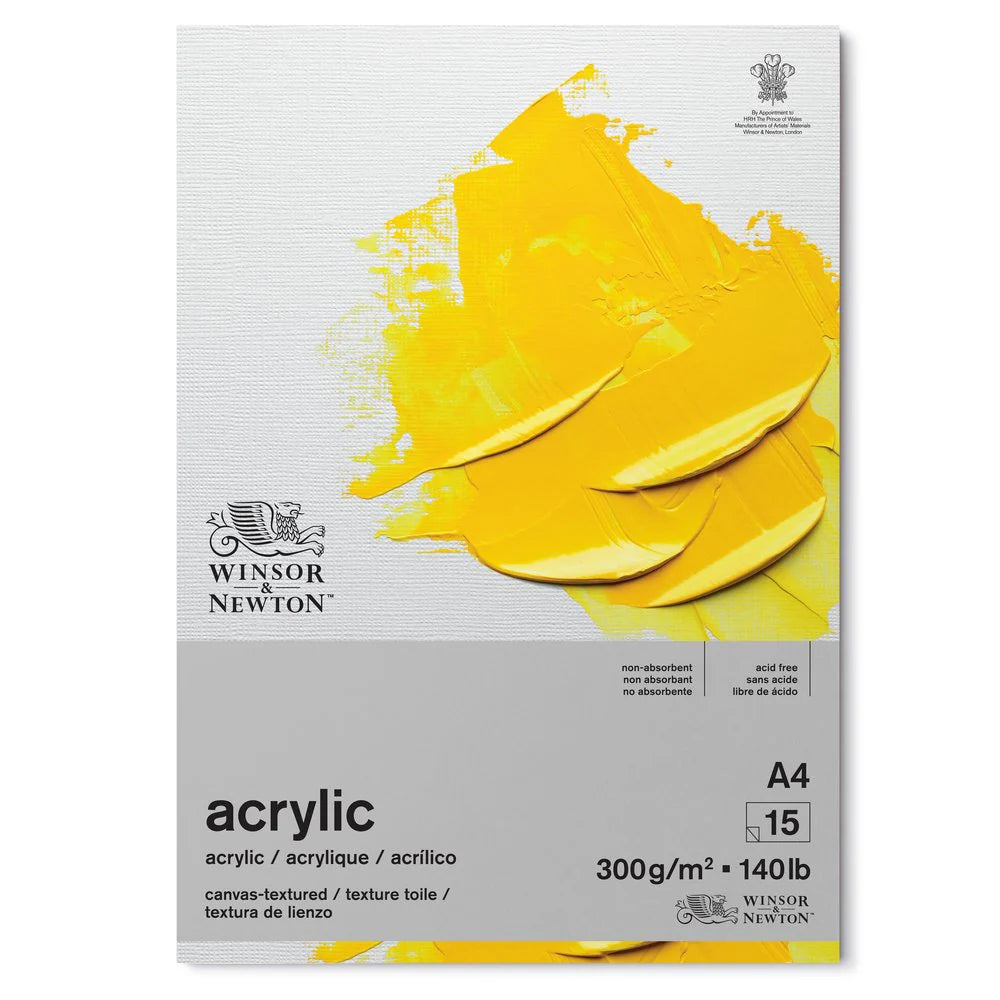 A4 Winsor & Newton Acrylic Pad 300gsm 15 Sheets
