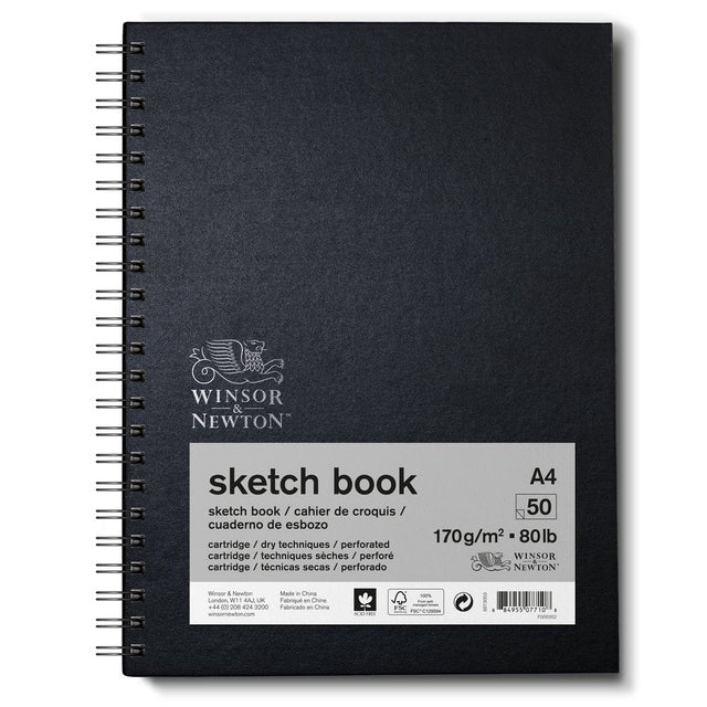 A4 Winsor & Newton Spiral Sketchbook 170gsm 50p