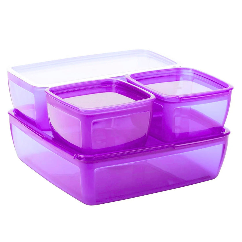 Smash - Lunch Buddies Food Containers A Pack Of 4pcs - Purple