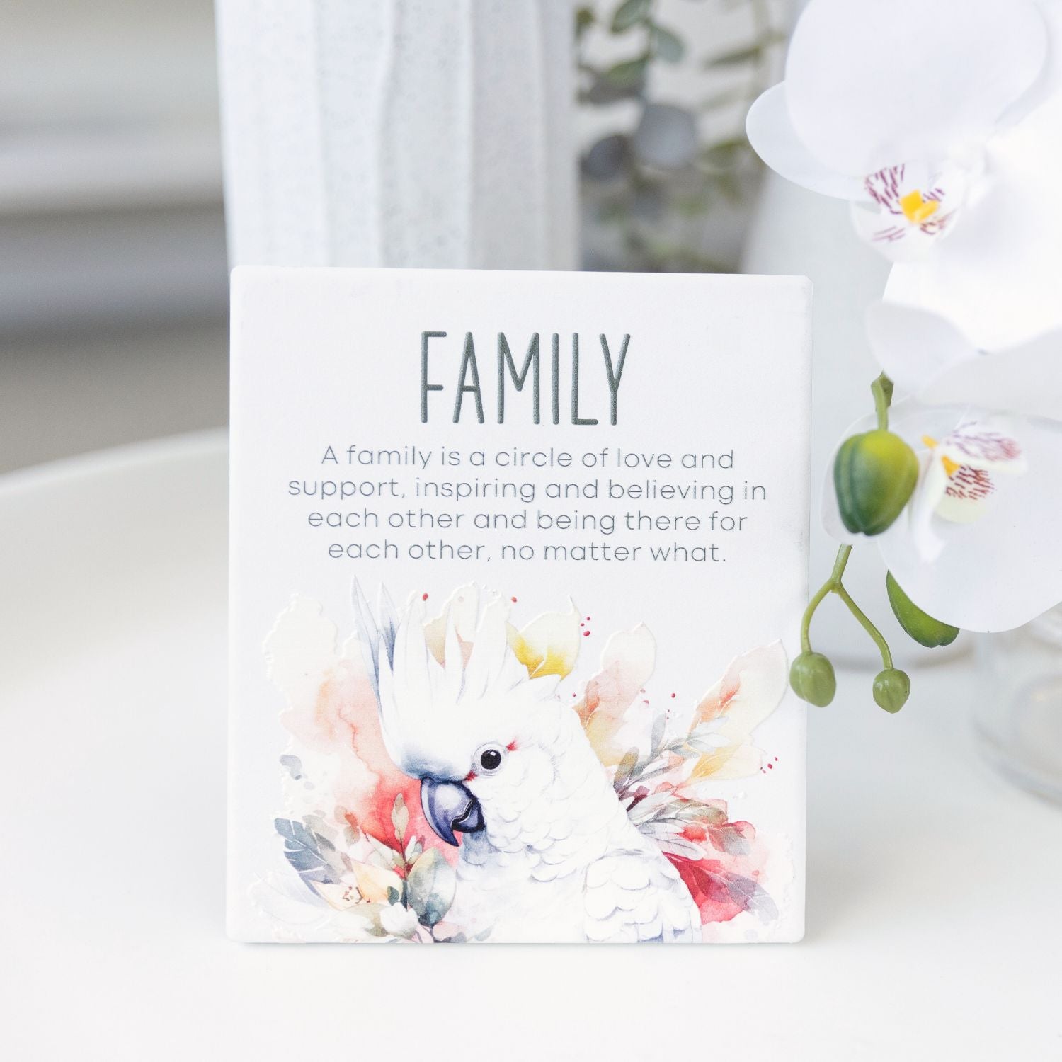 Splosh Ceramic Plaque Native Blooms 14 x 12cm - Family Verse