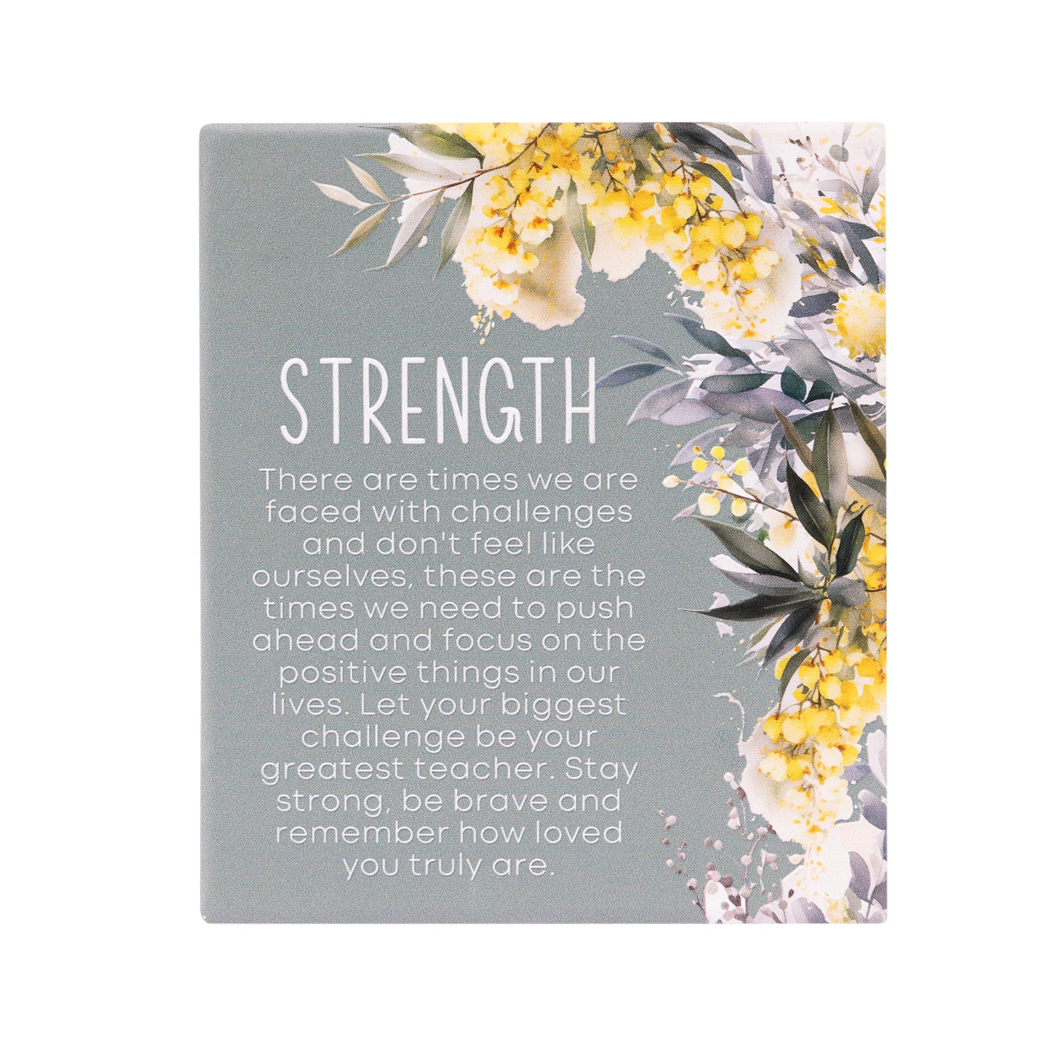 Splosh Ceramic Plaque Native Blooms 14 x 12cm - Strenght Verse