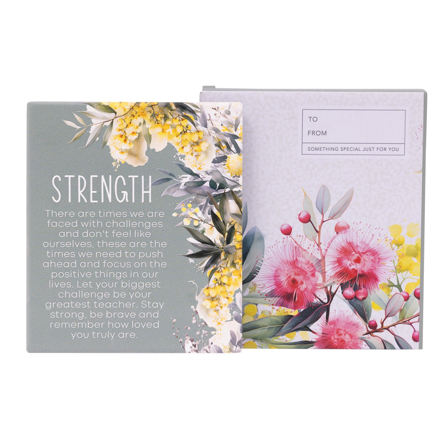 Splosh Ceramic Plaque Native Blooms 14 x 12cm - Strenght Verse