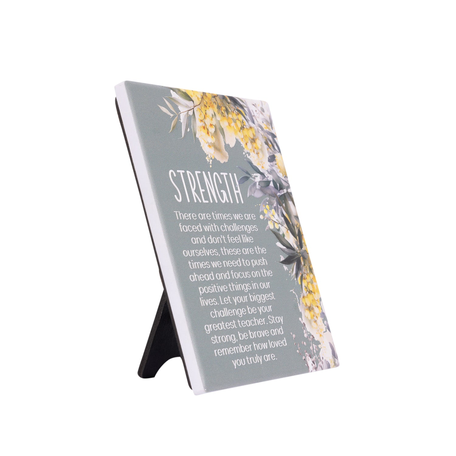 Splosh Ceramic Plaque Native Blooms 14 x 12cm - Strenght Verse