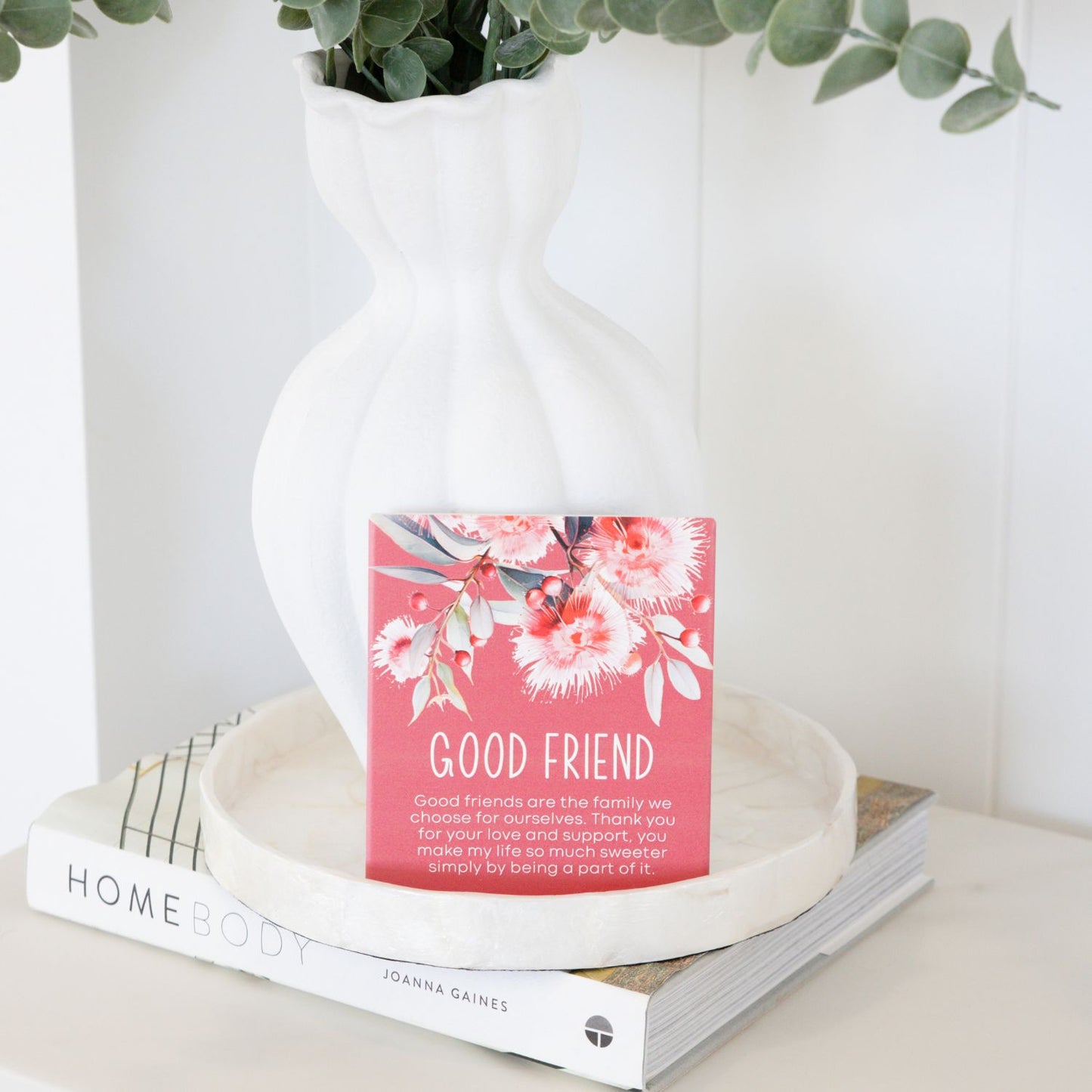 Splosh Ceramic Plaque Native Blooms 14 x 12cm - Good Friend Verse