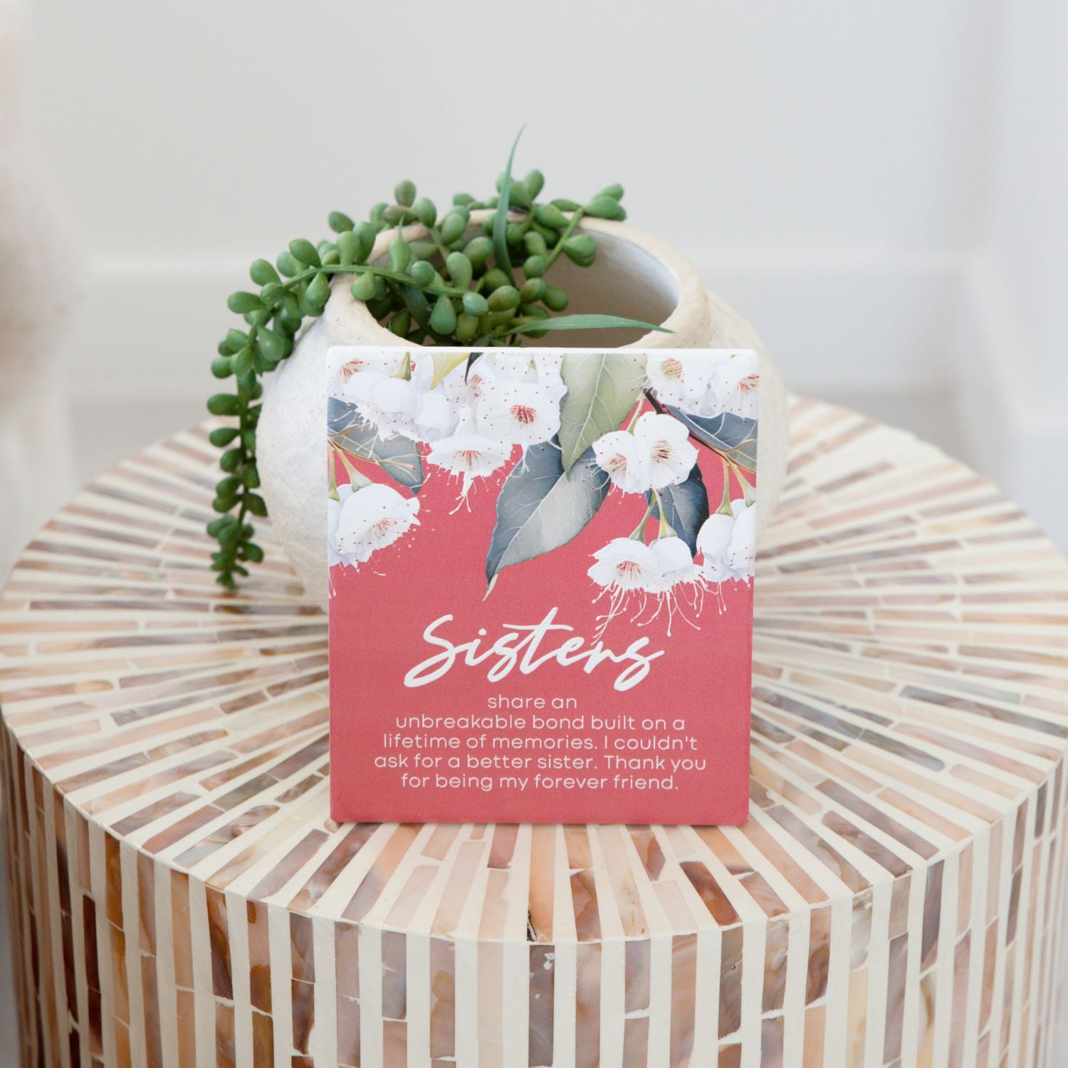 Splosh Ceramic Plaque Native Blooms 14 x 12cm - Sisters Verse