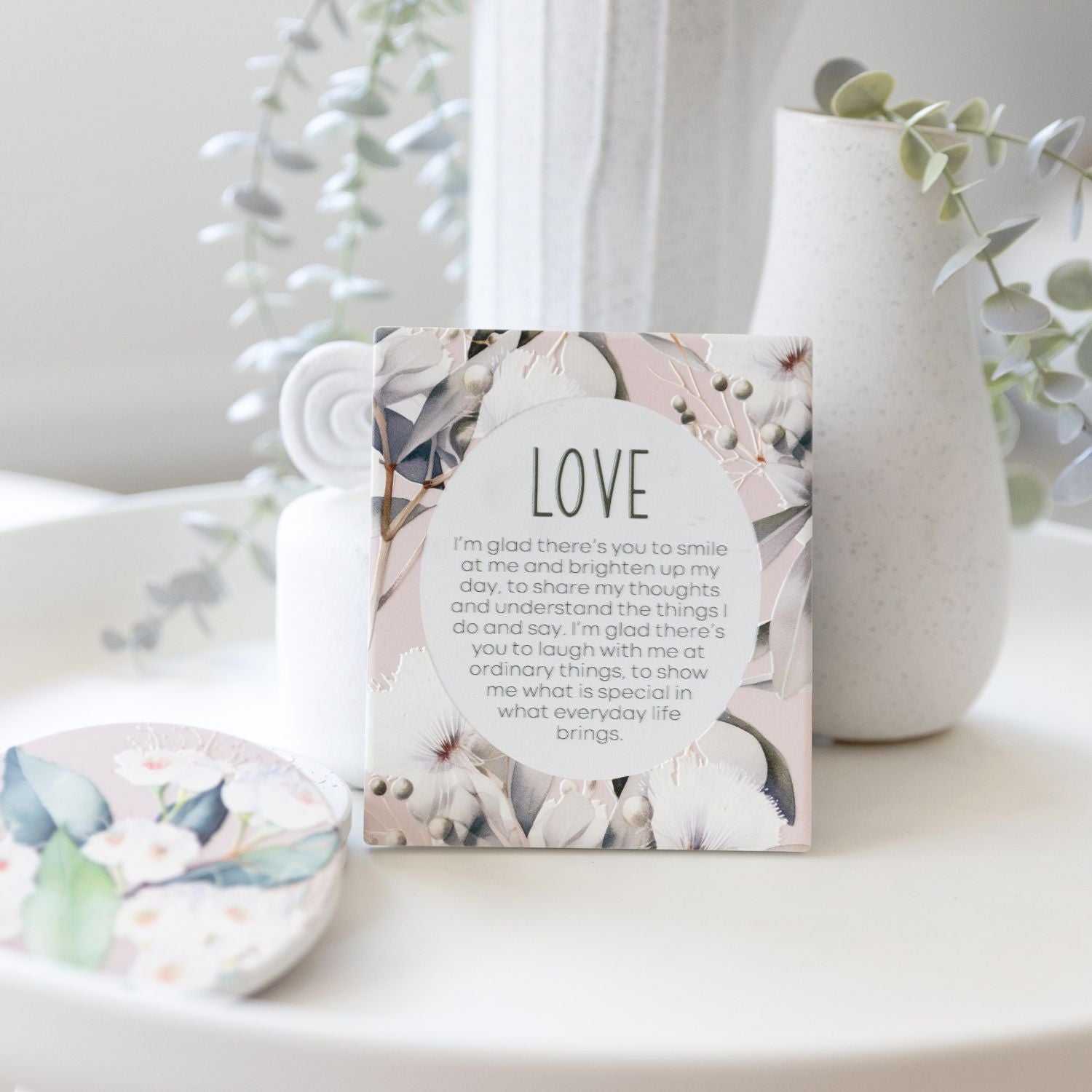 Splosh Ceramic Plaque Native Blooms 14 x 12cm - Love Verse