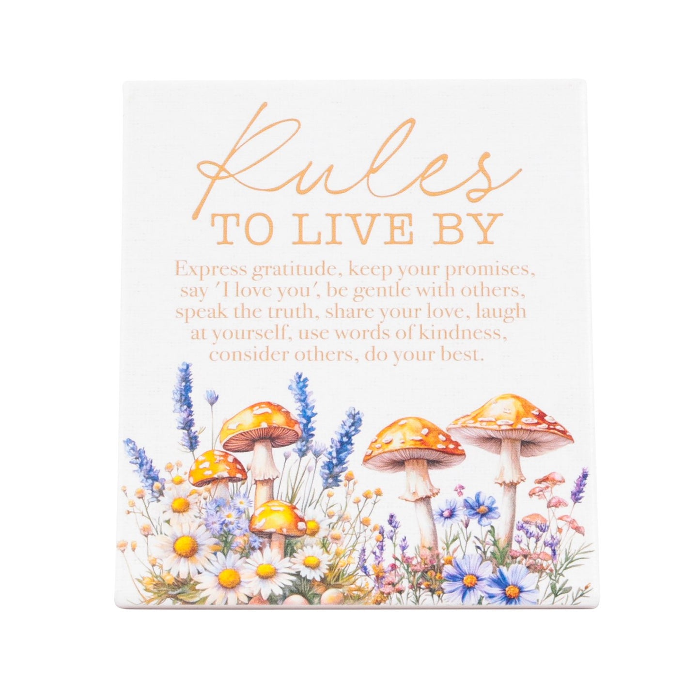 Splosh Ceramic Plaque - Cottage Grove 14 x 12cm - Rules Verse