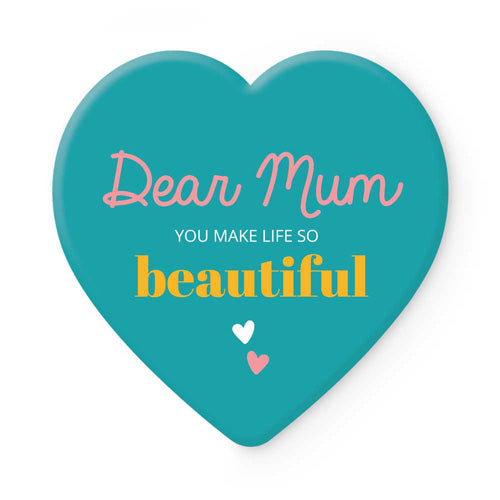 Heart-Shape Ceramic Coaster 11.5 x 11.5cm - Dear Mum