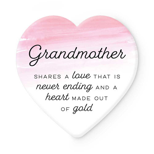 Heart-Shape Ceramic Coaster 11.5 x 11.5cm - Grandmother