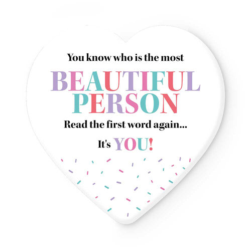 Heart-Shape Ceramic Coaster 11.5 x 11.5cm - Beautiful Person