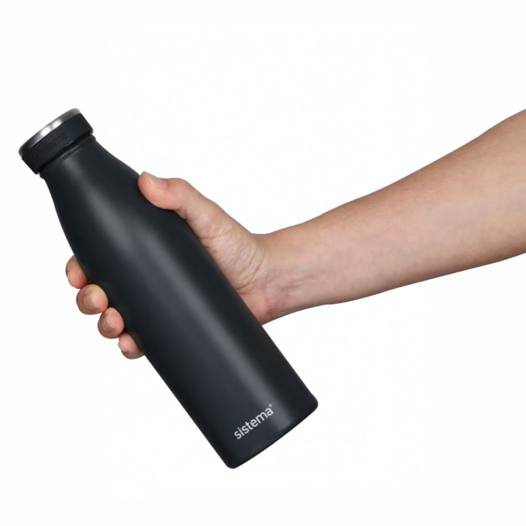 Sistema - Hydrate - Stainless Steel Bottle 500ml - Black