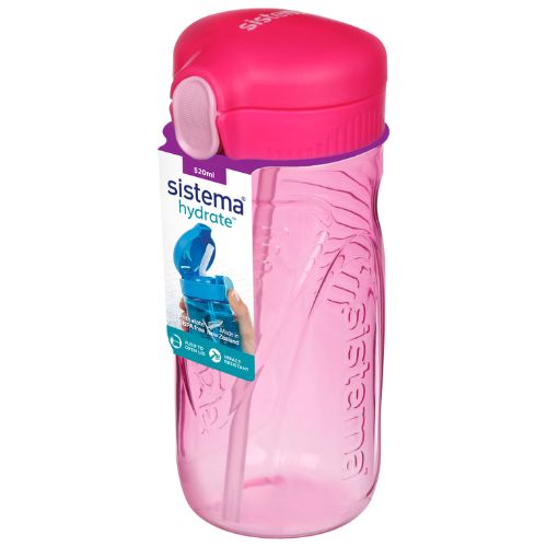 Sistema Hydrate Tritan Quick Flip Bottle 520ml - Various Colours