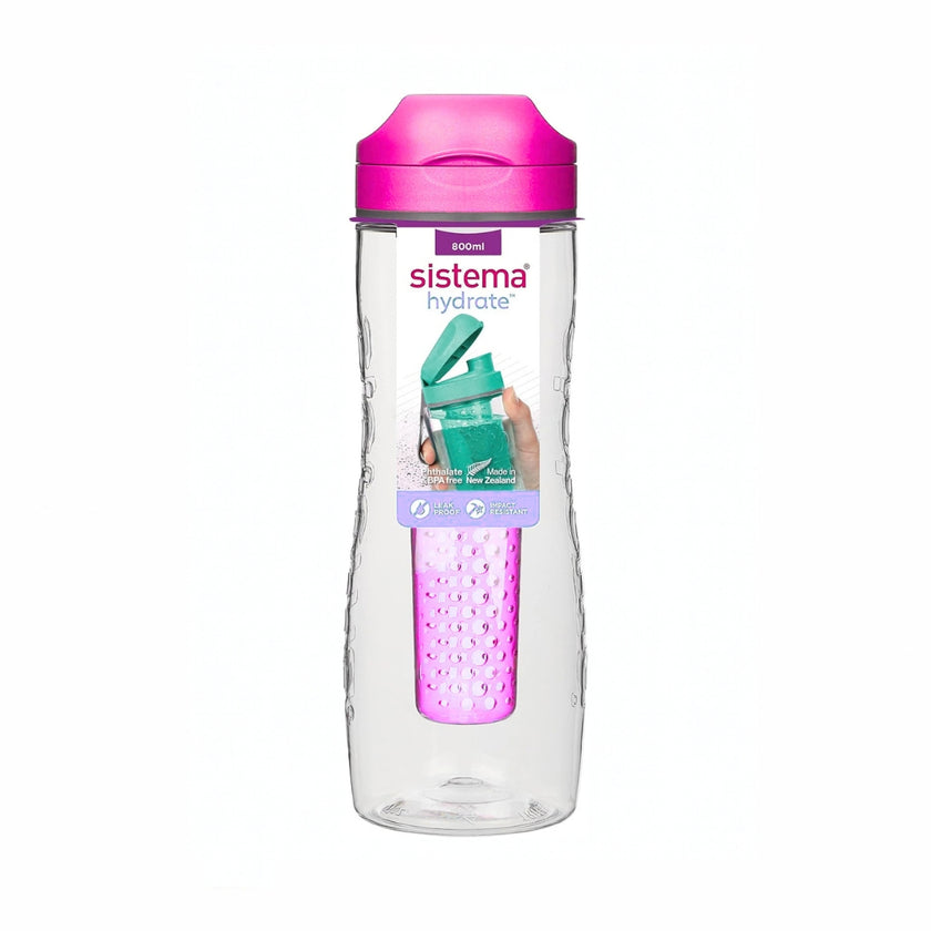 Sistema - Hydrate - Tritan Infuser 800ml - Pink
