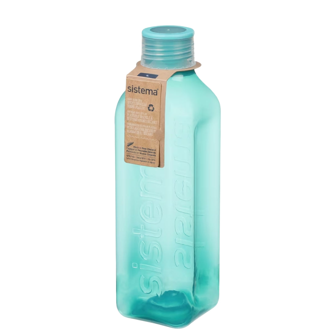 Sistema - Hydrate - Square Bottle 1L - Teal Stone