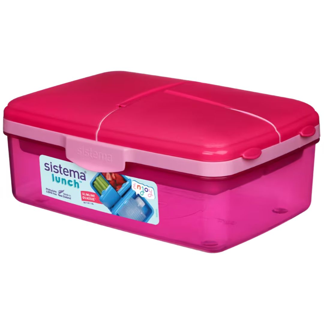 Sistema Lunch Slimline Quaddie Lunchbox 1.5L - Pink