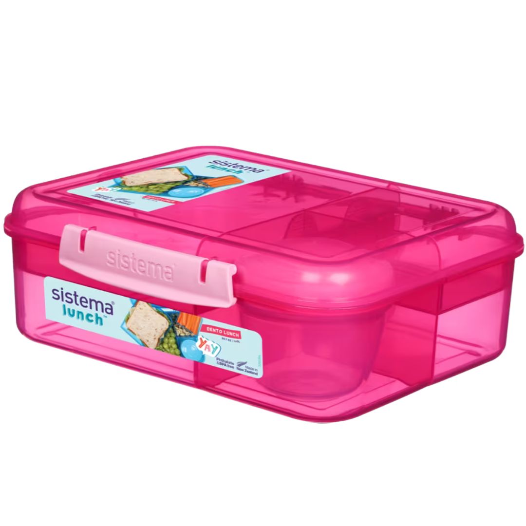 Sistema Bento Lunch With Yogurt Pot Lunchbox 1.65L - Pink