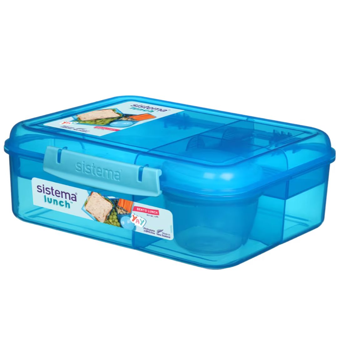 Sistema Bento Lunch With Yogurt Pot Lunchbox 1.65L - Blue