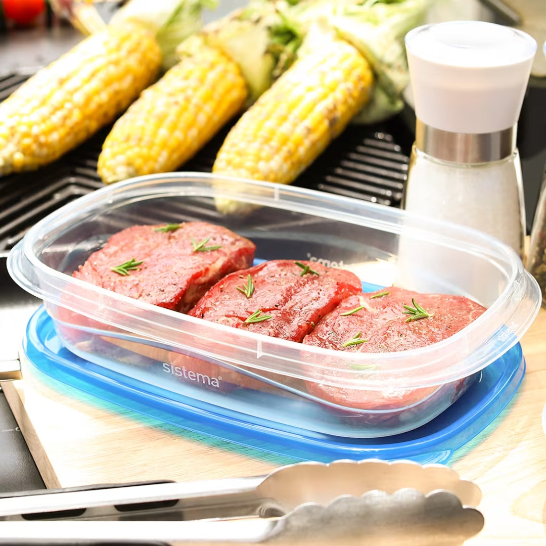 Sistema - TakeAlongs - Rectangles Lunchbox 950ml A Pack Of 3pcs