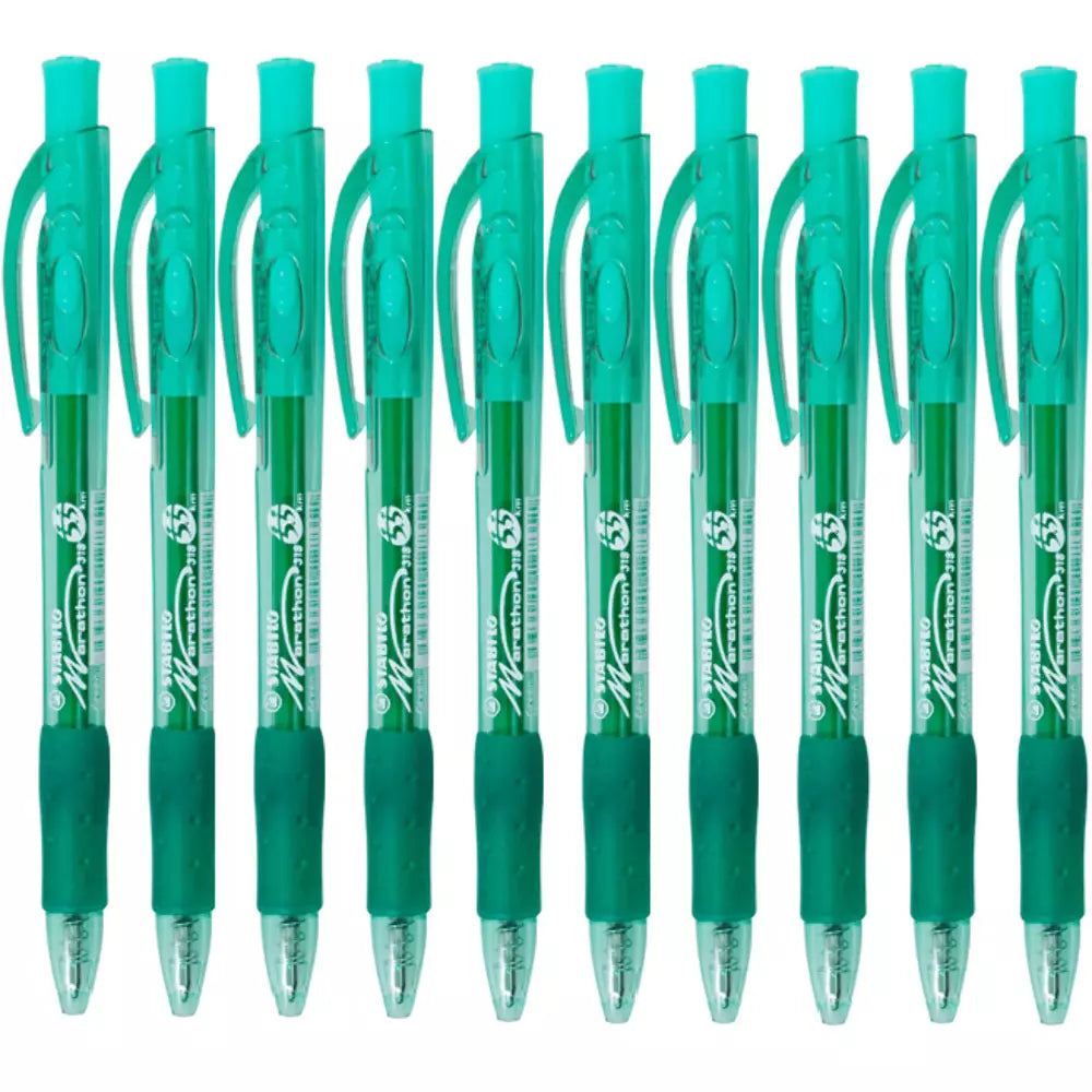 Stabilo Ballpoint Pen Marathon A Pack Of 10pcs Green