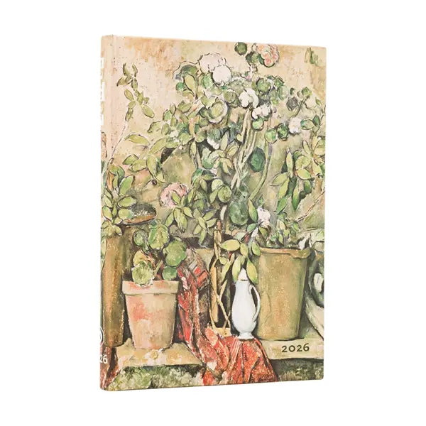Paperblanks MINI - 12-Month Planner Week To View 2026 - 2026 Cezanne’s Terracotta Pots And Flowers