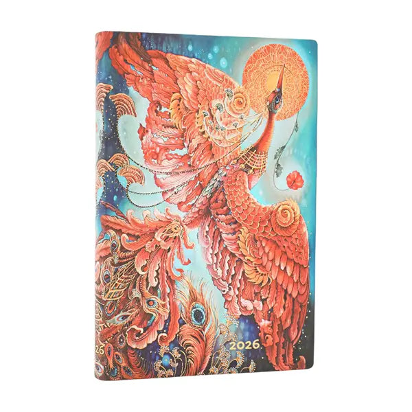 Paperblanks MINI - 12-Month Planner Week To View 2026 - 2026 Firebird