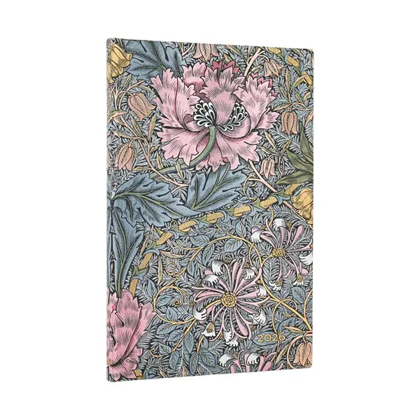 Paperblanks MAXI - 12-Month Planner Week To View 2026 - 2026 Morris Pink Honeysuckle