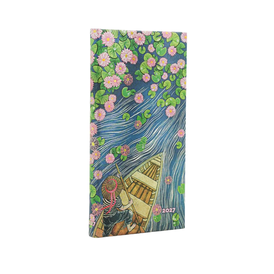 SLIM Paperblanks WEEKLY (H) 12-Month Planner (Diary) - 2027 - Lotus River - Hardcover