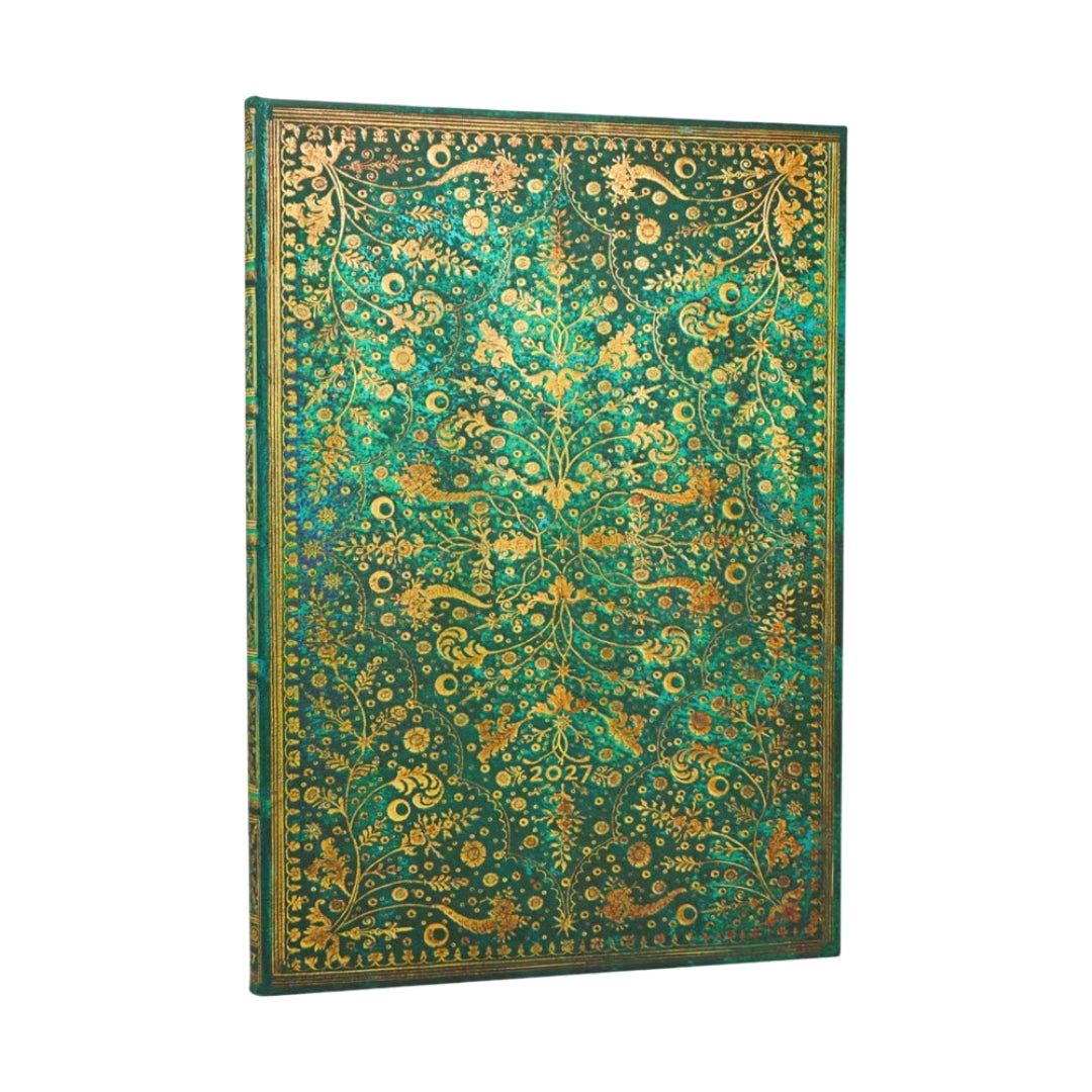GRANDE Paperblanks WEEKLY (V) 12-Month Planner (Diary) - 2027 - Emerald Flower - Hardcover