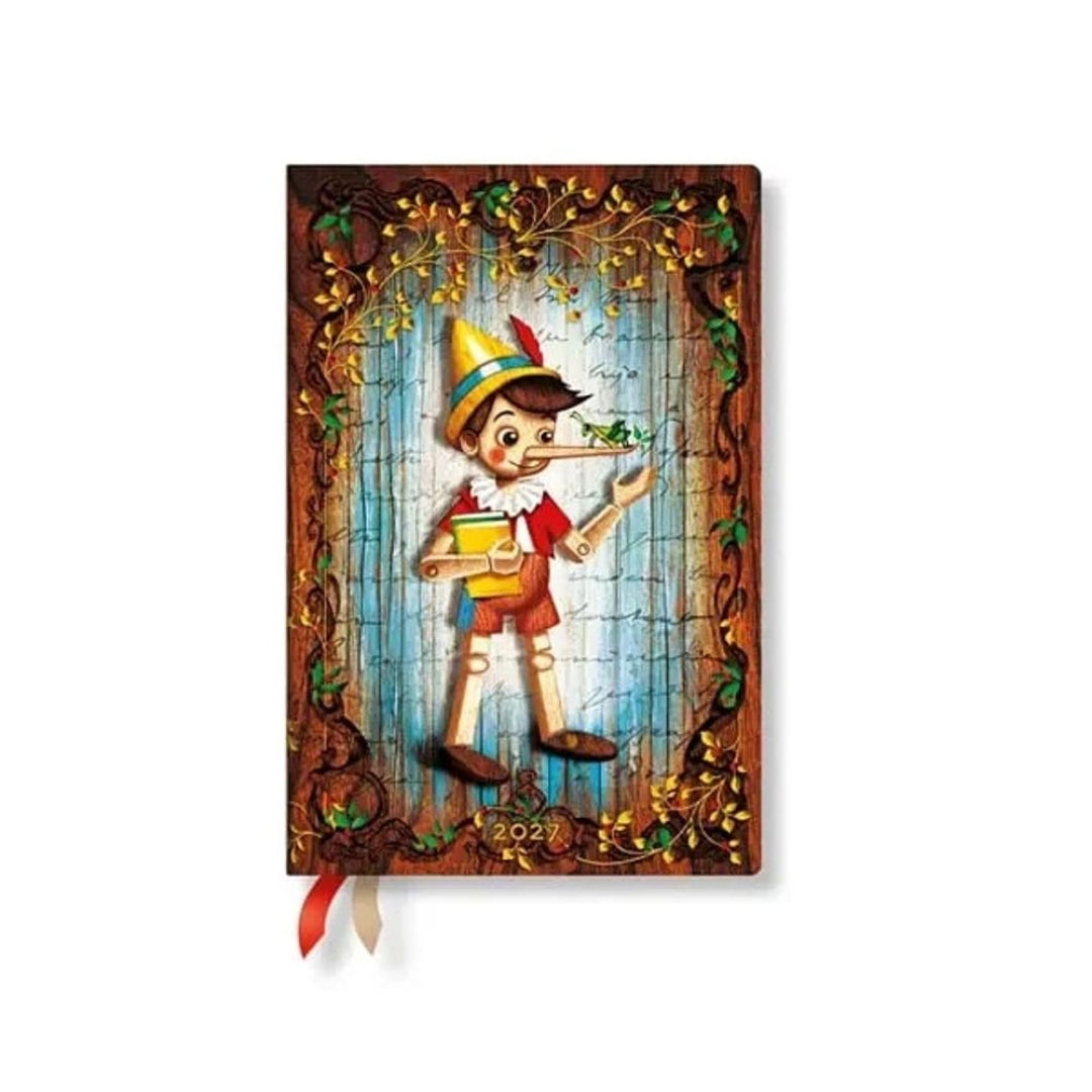 MINI Paperblanks WEEKLY (H) 12-Month Planner (Diary) - 2027 - Carlo Collodi, Pinocchio - Softcover